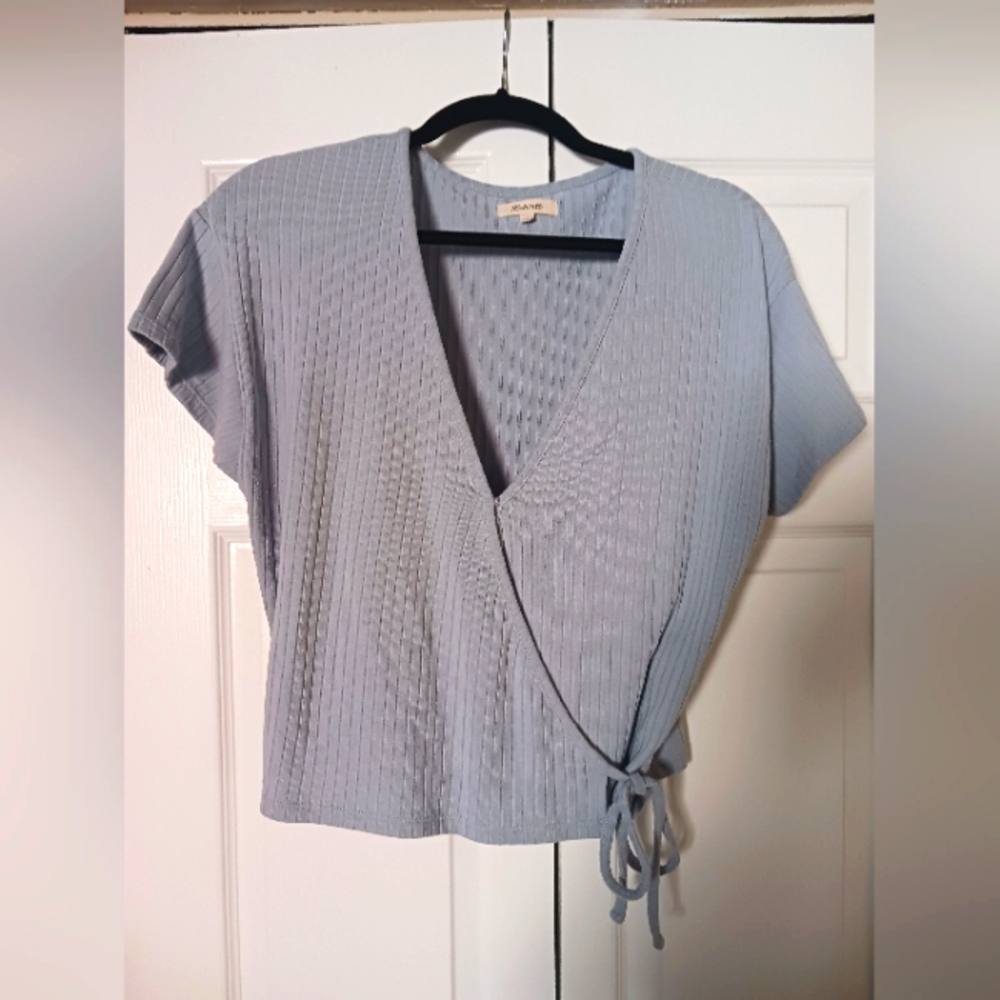 Madewell wrap style ribbed tee, short sleeve